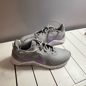 Women's Gray and Purple Athletic Shoes